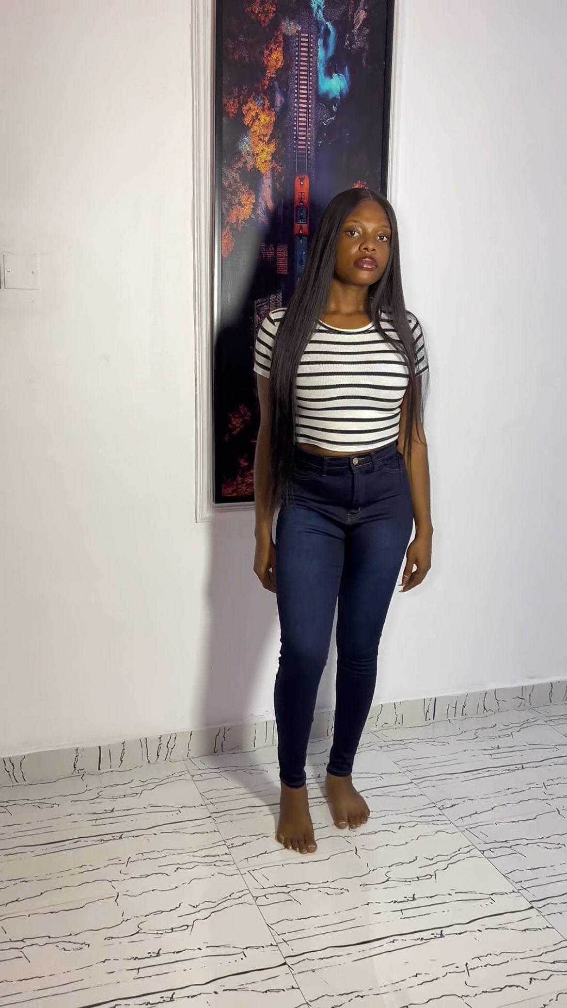 Deep blue pencil jeans