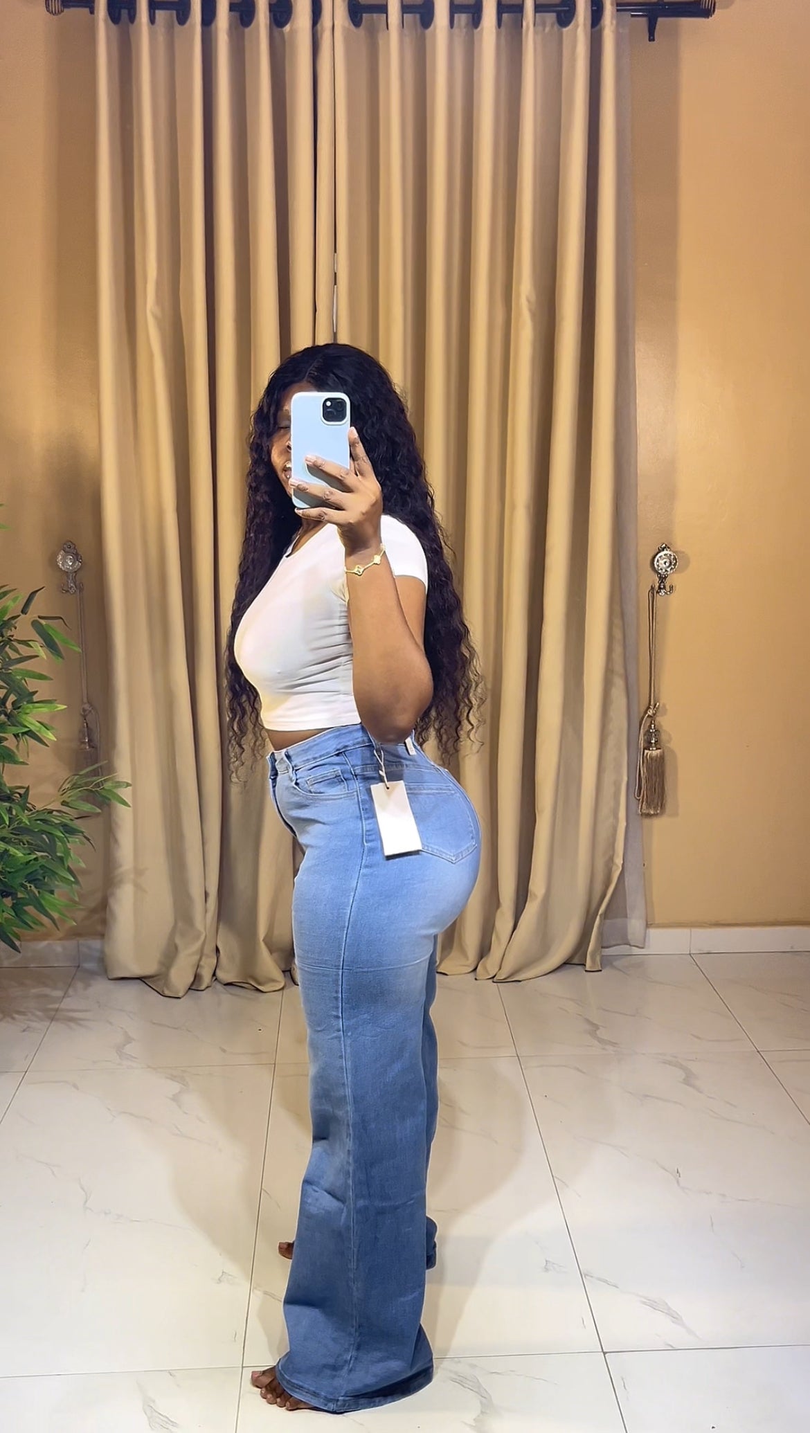 Light blue baggy jeans