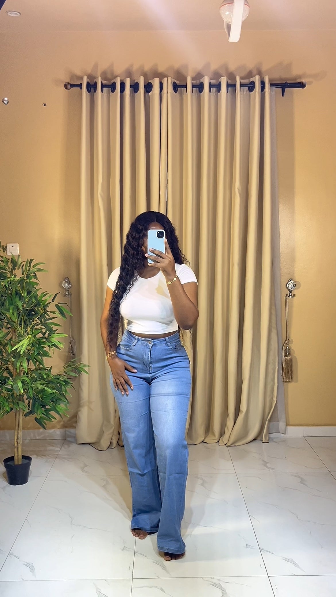 Light blue baggy jeans